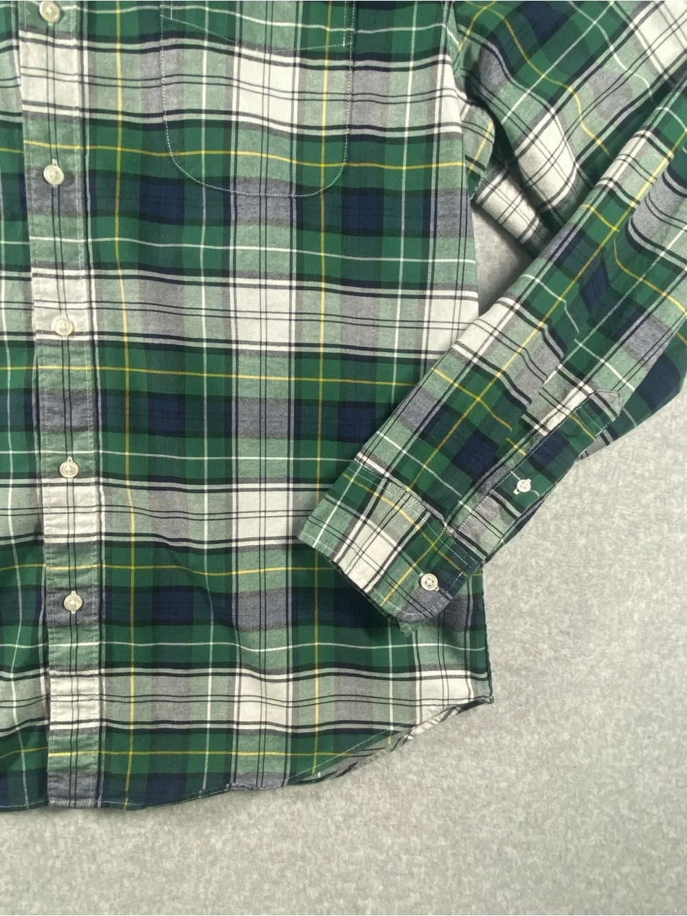 J. Crew shirt men’s XL slim fit green The broken Oxford organic cotton long slv.
